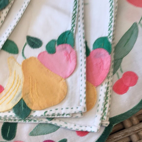 🦄 Vintage Linen Placemats Set of 4 - with coasters & Napkins 🦩 - Picture 8 of 13